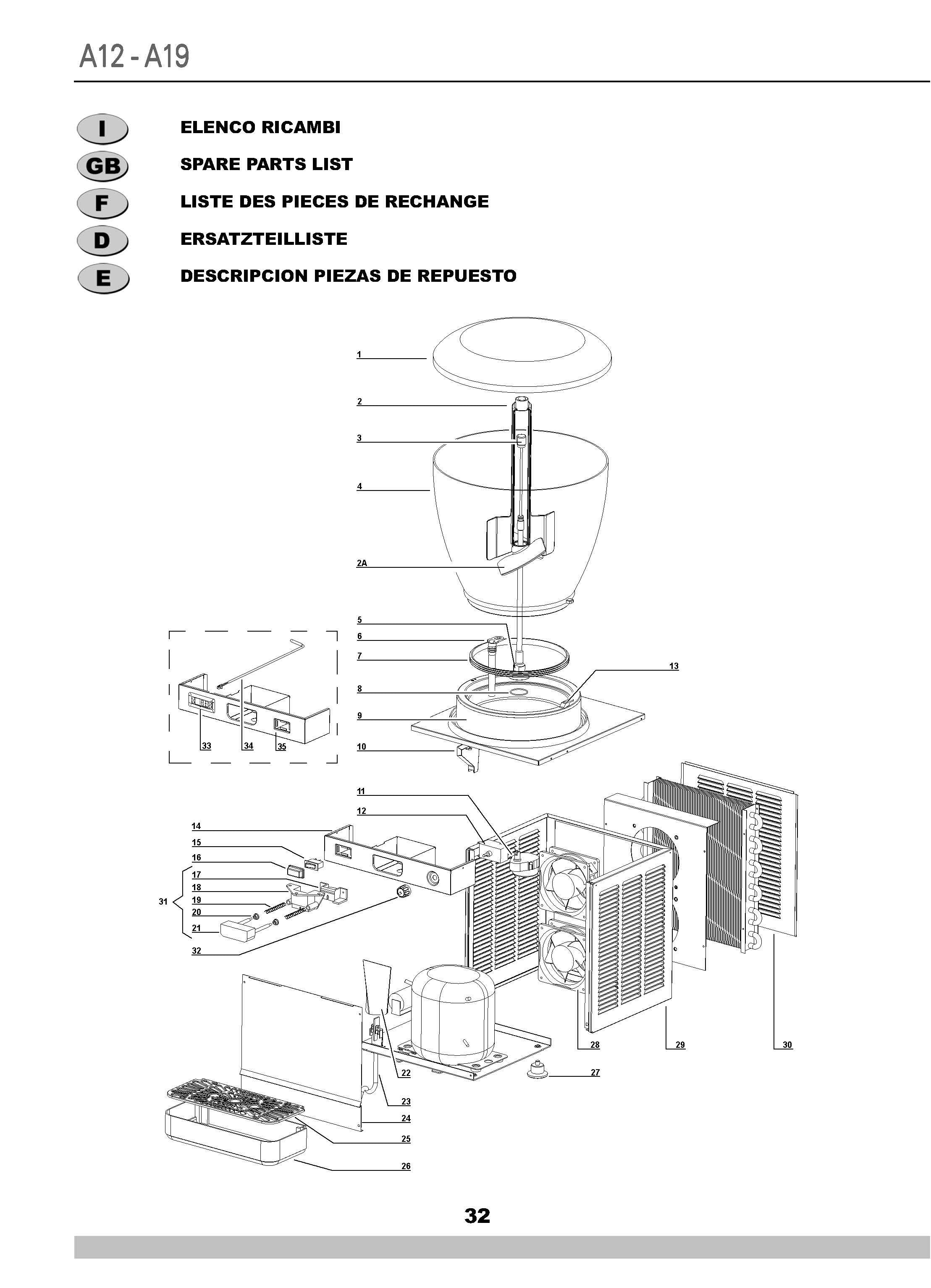 Depósito para hacer horchata (Modelo Ugolini A12)