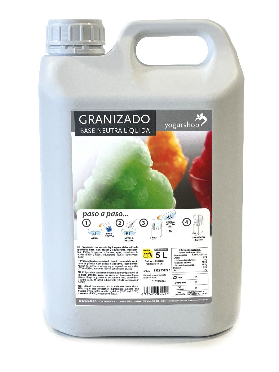 Granizado suave para 5 litros